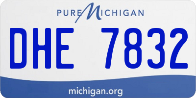 MI license plate DHE7832