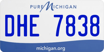MI license plate DHE7838