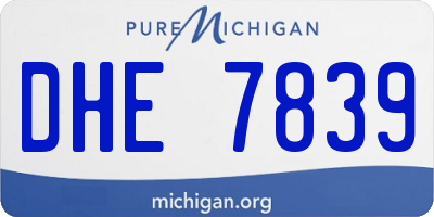 MI license plate DHE7839
