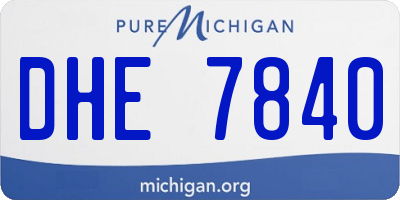 MI license plate DHE7840