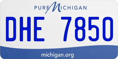 MI license plate DHE7850