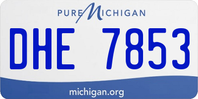 MI license plate DHE7853