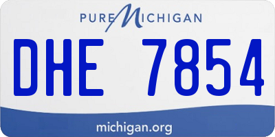 MI license plate DHE7854