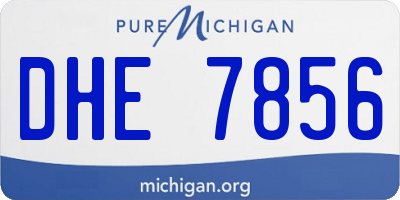 MI license plate DHE7856