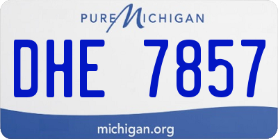 MI license plate DHE7857
