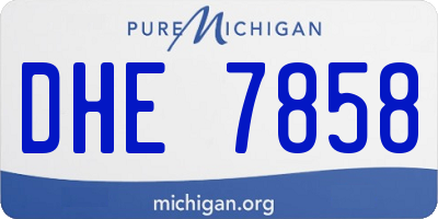 MI license plate DHE7858