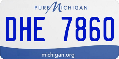 MI license plate DHE7860