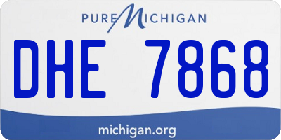 MI license plate DHE7868