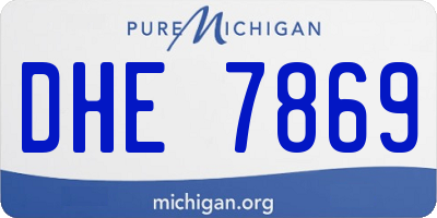 MI license plate DHE7869