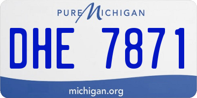 MI license plate DHE7871