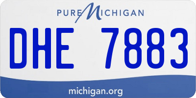 MI license plate DHE7883