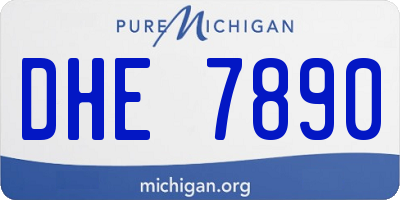 MI license plate DHE7890