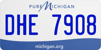 MI license plate DHE7908