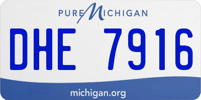 MI license plate DHE7916