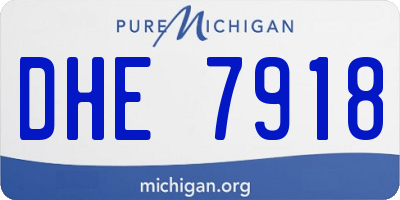 MI license plate DHE7918