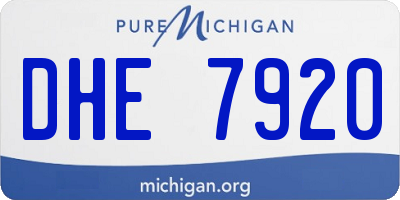 MI license plate DHE7920