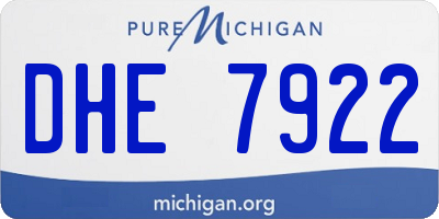 MI license plate DHE7922