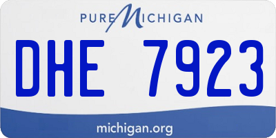 MI license plate DHE7923