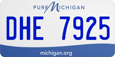 MI license plate DHE7925