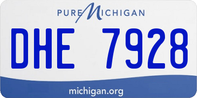 MI license plate DHE7928