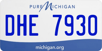 MI license plate DHE7930
