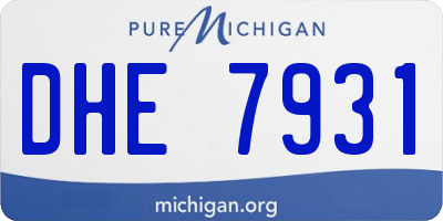 MI license plate DHE7931