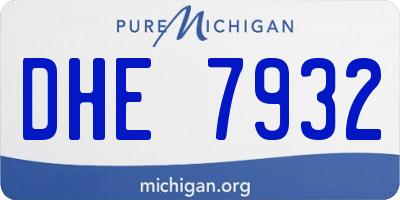 MI license plate DHE7932