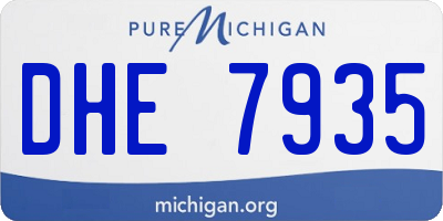 MI license plate DHE7935