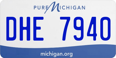 MI license plate DHE7940