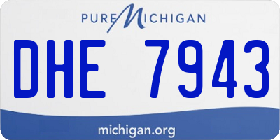 MI license plate DHE7943