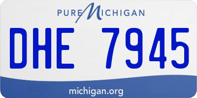 MI license plate DHE7945