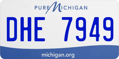 MI license plate DHE7949