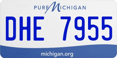 MI license plate DHE7955