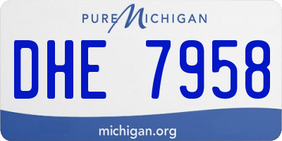 MI license plate DHE7958