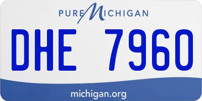 MI license plate DHE7960