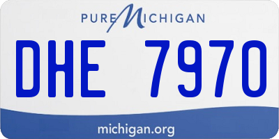 MI license plate DHE7970
