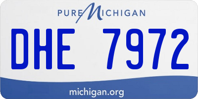 MI license plate DHE7972