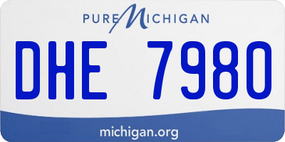 MI license plate DHE7980