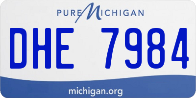 MI license plate DHE7984