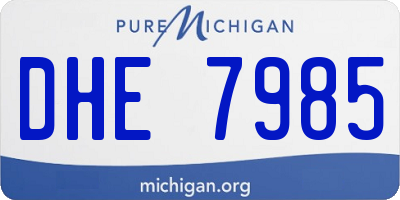 MI license plate DHE7985