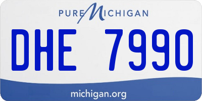 MI license plate DHE7990