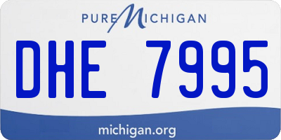 MI license plate DHE7995