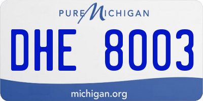 MI license plate DHE8003