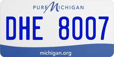 MI license plate DHE8007