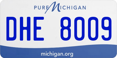 MI license plate DHE8009
