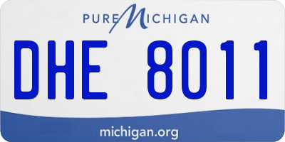 MI license plate DHE8011