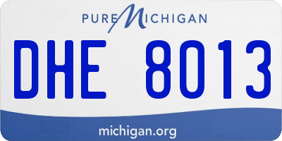 MI license plate DHE8013