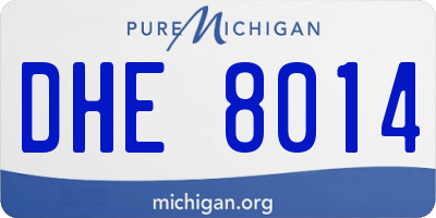 MI license plate DHE8014
