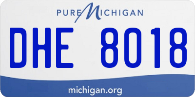 MI license plate DHE8018