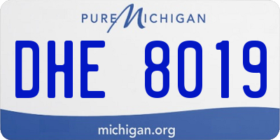 MI license plate DHE8019